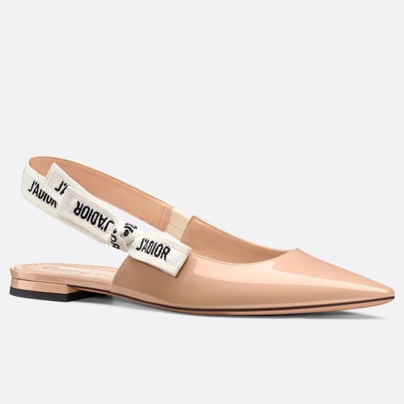 D*or j'aD*or slingback ballerina flats in nude patent leather