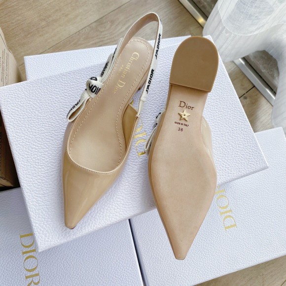 D*or j'aD*or slingback ballerina flats in nude patent leather