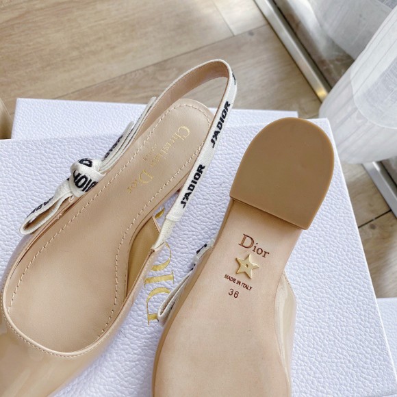 D*or j'aD*or slingback ballerina flats in nude patent leather