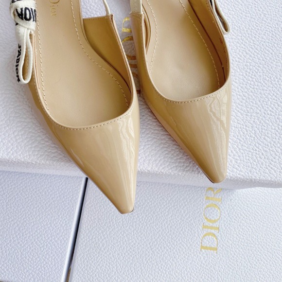 D*or j'aD*or slingback ballerina flats in nude patent leather