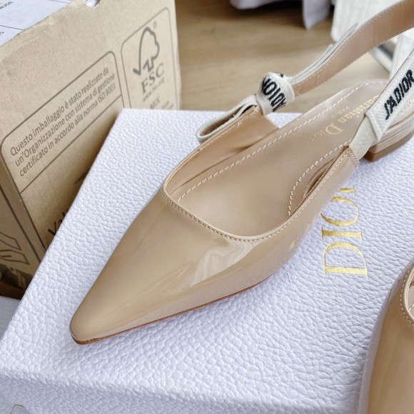 D*or j'aD*or slingback ballerina flats in nude patent leather