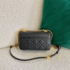 Dior Caro Small Bag In Black Cannage Calfskin