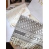 Dior Oblique Scarf In Grey Cashmere