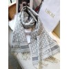 Dior Oblique Scarf In Grey Cashmere