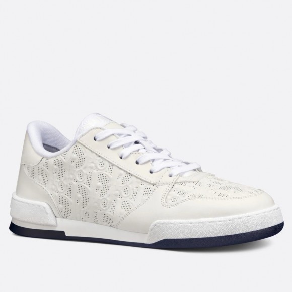 D*or one sneakers in white oblique perforated calfskin