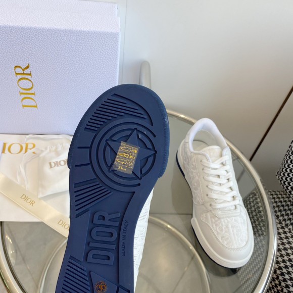 D*or one sneakers in white oblique perforated calfskin