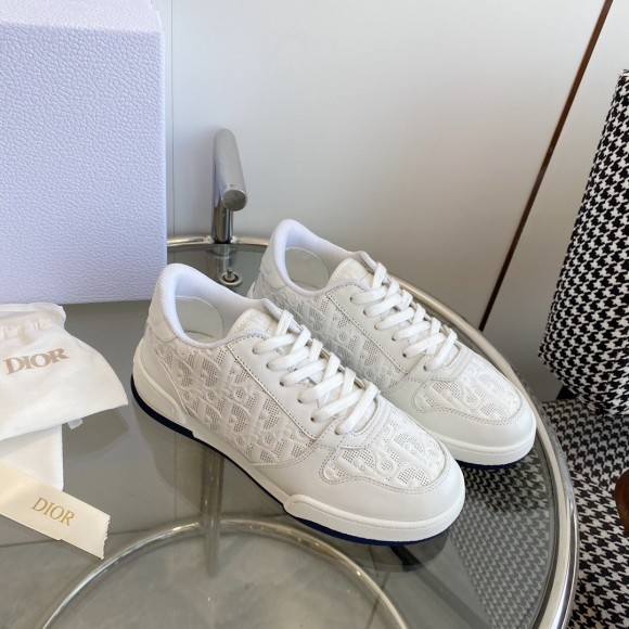 D*or one sneakers in white oblique perforated calfskin