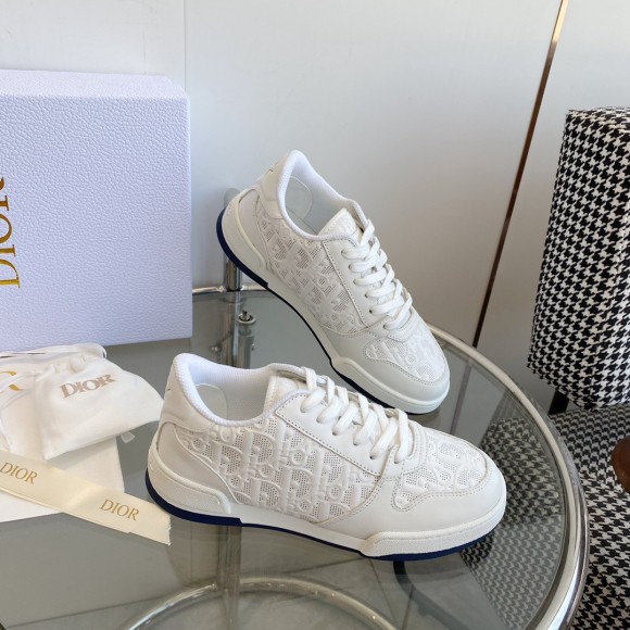 D*or one sneakers in white oblique perforated calfskin