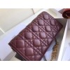 Dior Lady Dior Chain Pouch In Bordeaux Cannage Lambskin