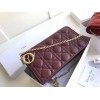 Dior Lady Dior Chain Pouch In Bordeaux Cannage Lambskin