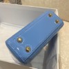 Dior Lady Dior Micro Bag In Blue Patent Cannage Calfskin