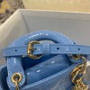 Dior Lady Dior Micro Bag In Blue Patent Cannage Calfskin