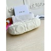 Dior CD Lounge Bag in White Macrocannage Lambskin