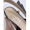Dior J'Adior Slingback Ballerina Flats In Black Mesh Cannage Embroidery