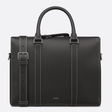 Dior Lingot Briefcase in Black Grained Calfskin Dior Lingot Briefcase in Black Grained Calfskin