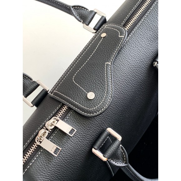 D*or lingot briefcase in black grained calfskin