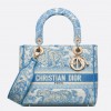 Dior Lady D-Lite Medium Bag In Blue Toile de Jouy Canvas