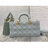 Dior Lady D-Joy Medium Bag in Grey Patent Cannage Calfskin