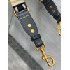 Dior Adjustable Shoulder Strap with Ring in Blue Embroidery Canvas