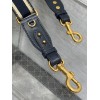 Dior Adjustable Shoulder Strap with Ring in Blue Embroidery Canvas