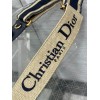 Dior Adjustable Shoulder Strap with Ring in Blue Embroidery Canvas