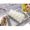 Dior Lady Dior Medium Bag In White Ultramatte Cannage Calfskin