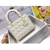 Dior Lady Dior Medium Bag In White Ultramatte Cannage Calfskin