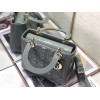 Dior Lady Dior Medium Bag In Grey Patent Cannage Calfskin