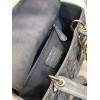 Dior Lady Dior Medium Bag In Grey Patent Cannage Calfskin
