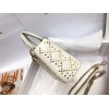 Dior Lady Dior Mini Chain Bag in White Lambskin with Star Embroidery