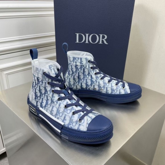 D*or men's b23 high-top sneakers in blue oblique canvas