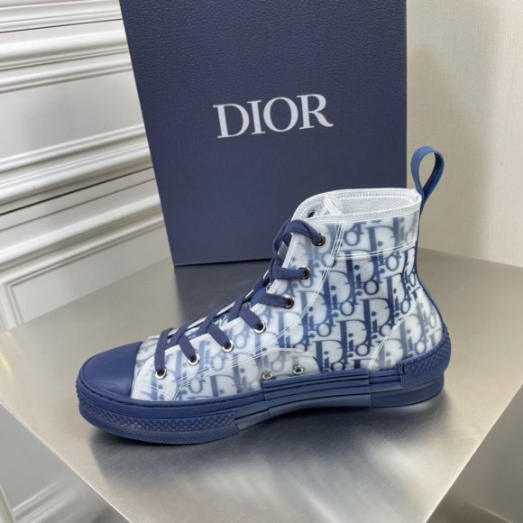 D*or men's b23 high-top sneakers in blue oblique canvas