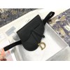 Dior Saddle Belt Pouch In Black Grained Calfskin