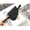 Dior Saddle Belt Pouch In Black Grained Calfskin