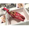Dior Saddle Bag In Red Toile de Jouy Reverse Jacquard