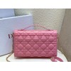 Dior Miss Dior Top Handle Bag in Melocoton Pink Cannage Lambskin