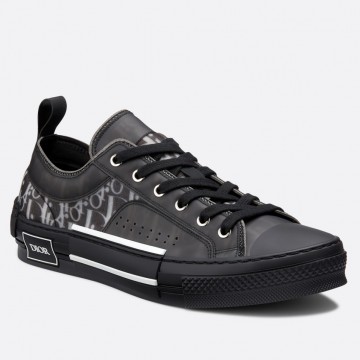 Dior Men's B23 Low-top Sneakers In Black Oblique Canvas Dior Men's B23 Low-top Sneakers In Black Oblique Canvas