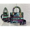 Dior Lady D-Lite Medium Bag In Blue Toile de Jouy Voyage Embroidery