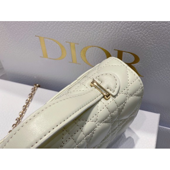 D*or miss D*or mini bag in white cannage lambskin