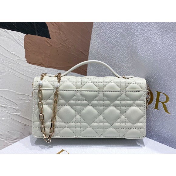 D*or miss D*or mini bag in white cannage lambskin