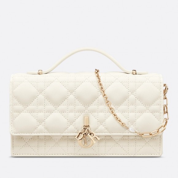 D*or miss D*or mini bag in white cannage lambskin