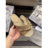 Dior Granville Espadrilles Sandals In Beige Embroidered Cotton
