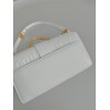 Dior 30 Montaigne East-West Bag with Chain in White Calfskin