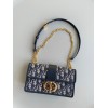 Dior 30 Montaigne East-West Bag with Chain in Blue Oblique Jacquard
