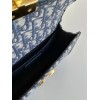 Dior 30 Montaigne East-West Bag with Chain in Blue Oblique Jacquard