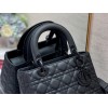 Dior Lady Dior Medium Bag In Black Ultramatte Cannage Calfskin