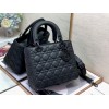 Dior Lady Dior Medium Bag In Black Ultramatte Cannage Calfskin