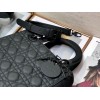 Dior Lady Dior Medium Bag In Black Ultramatte Cannage Calfskin