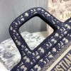 Dior Mini Book Tote Bag In Blue Dior Oblique Embroidery