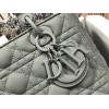 Dior Lady Dior Medium Bag In Grey Ultramatte Cannage Calfskin